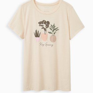 Torrid plus size top *SHEER* 4 4x keep growing graphic t- shirt tee plants nwts
